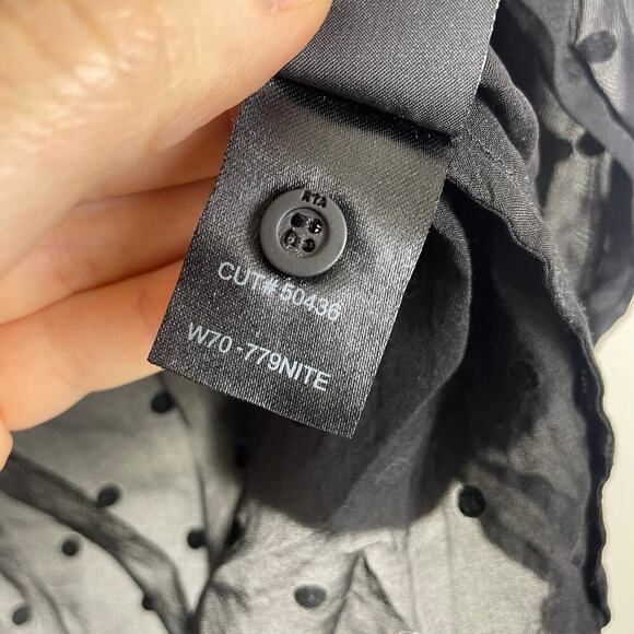 RTA Women’s black long sleeve polka dot blouse sheer size Small - Picture 7 of 9